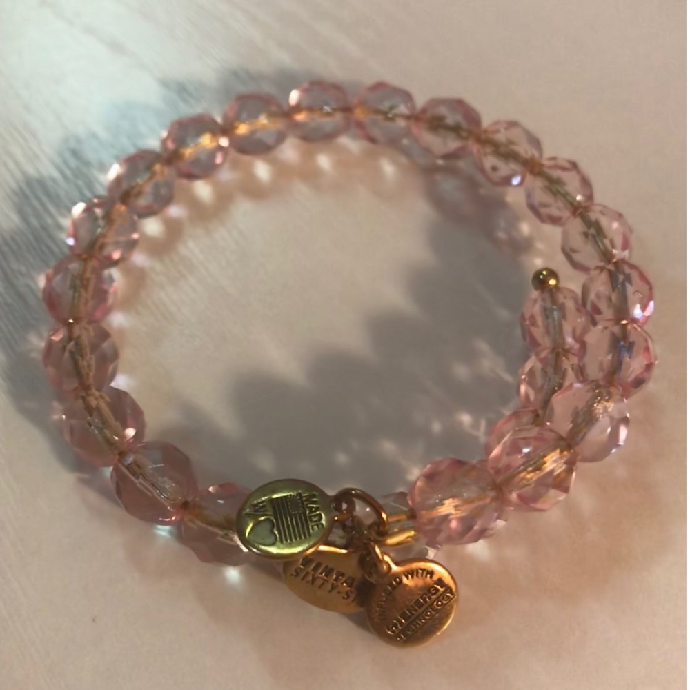 Alex and Ani Pink Crystal & Gold Bracelet